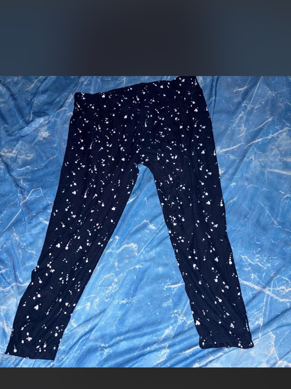Girls' Navy Speckled Leggings - Soft Stretch Kids Bottoms